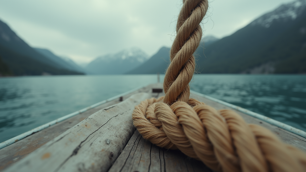 Eye-level view of a distinctive rope cap with bold rope detail