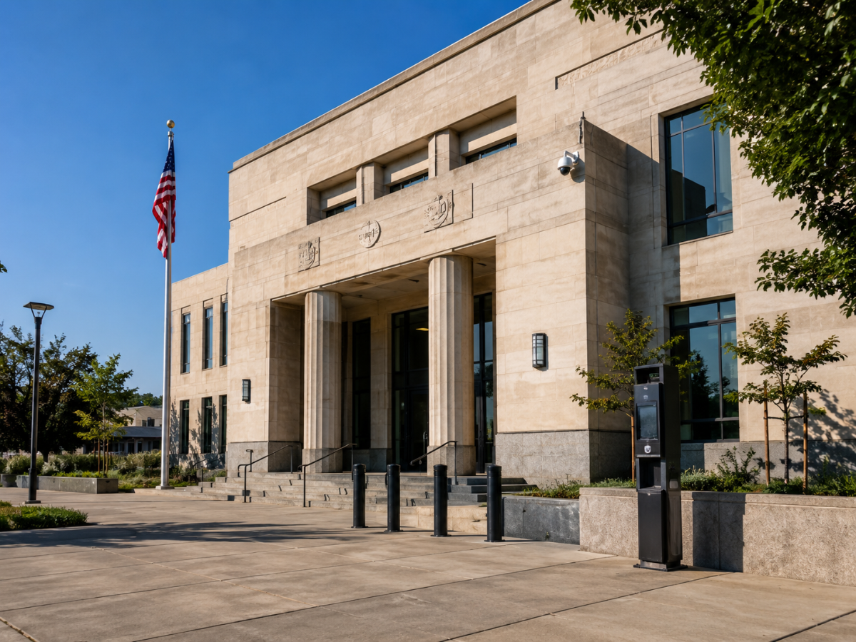 Municipal government building secured by Calidad