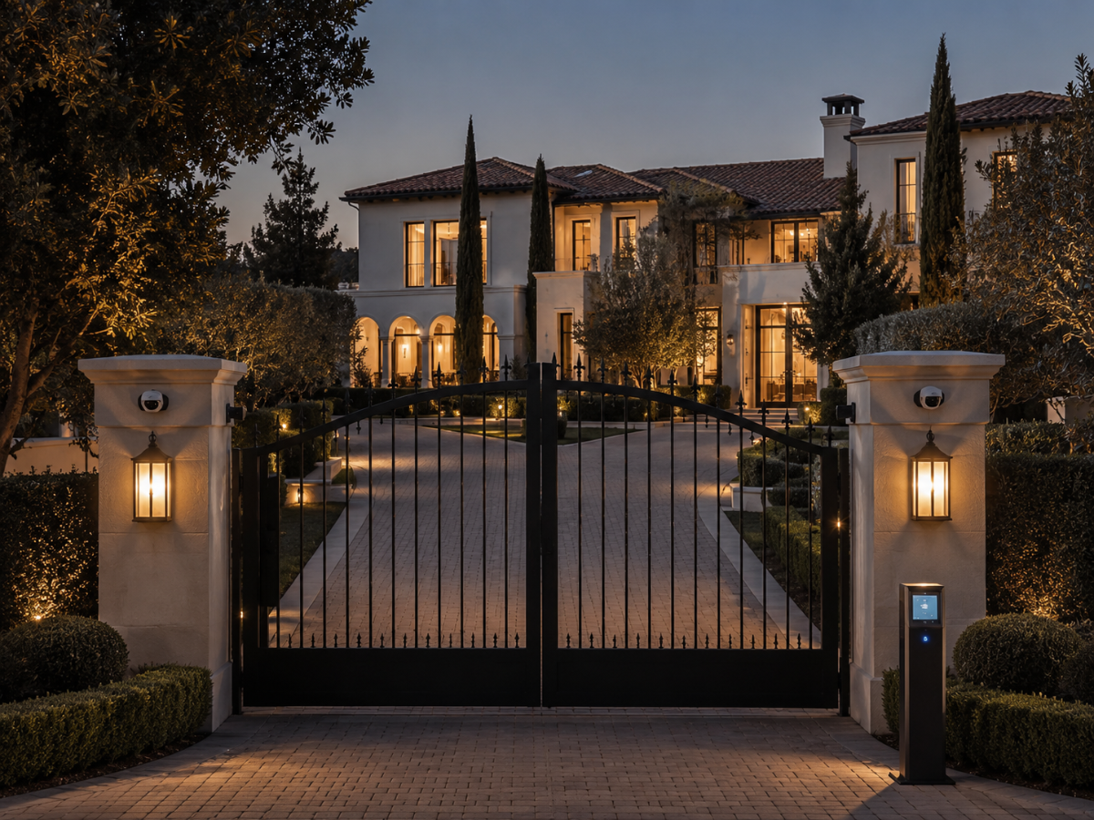 Luxury private estate with gated smart security
