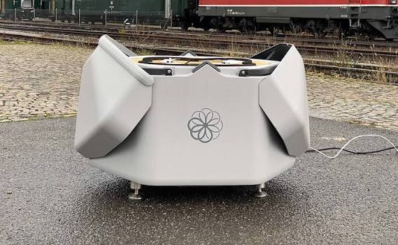 Autonomous security drone docking station deployed on site