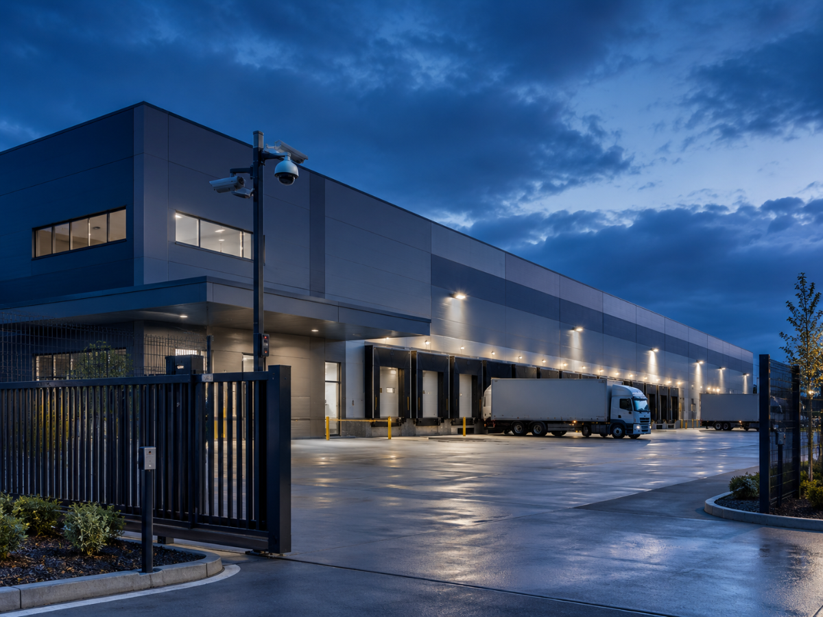 Industrial warehouse and distribution center secured by Calidad