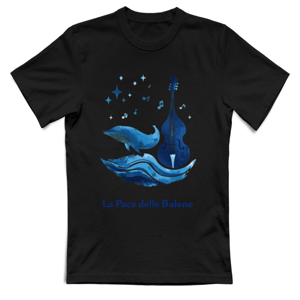T-shirt nera uomo La Pace delle Balene