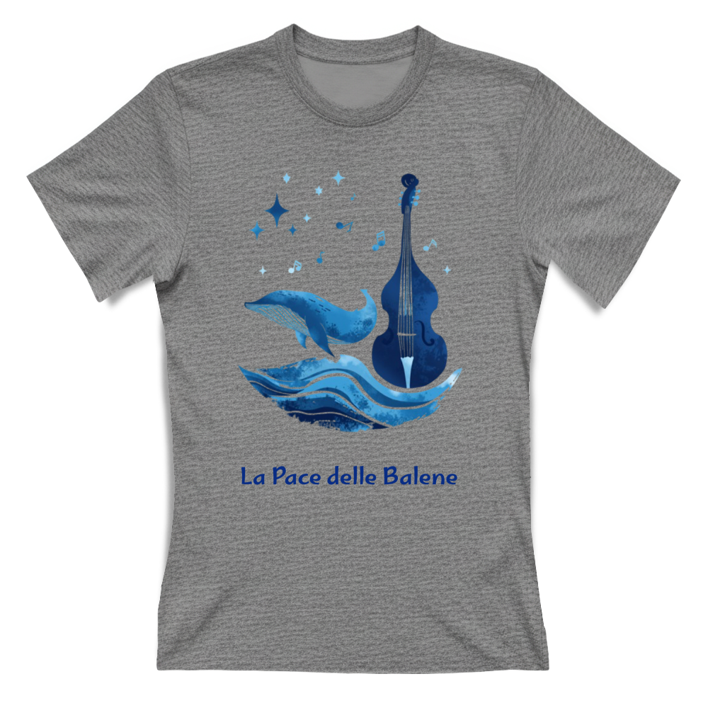 T-shirt grigio scuro da donna La Pace delle Balene