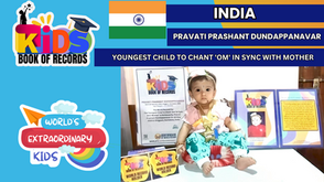 Youngest Child To Chant 'Om' In Sync With Mother" - Achieved By Pravati Prashant Dundappanavar