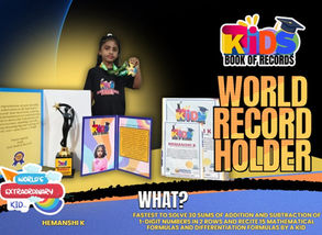 World Record For The Fastest To Solve 30 Sums Of Addition And Subtraction Of 1-Digit Numbers In 2 Rows And Recite 15 Mathematical Formulas And Differentiation Formulas By A Kid -By Hemanshi K