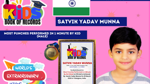 Most Punches Performed In 1 Minute By Kid (Male)