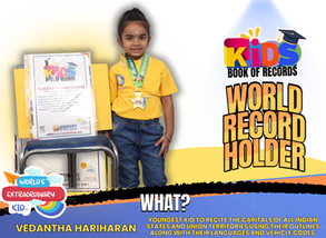 Youngest Kid To Recite The Capitals Of All Indian States And Union Territories Using Their Outlines Along With Their Languages And Vehicle Codes Is Achieved By Vedantha Hariharan