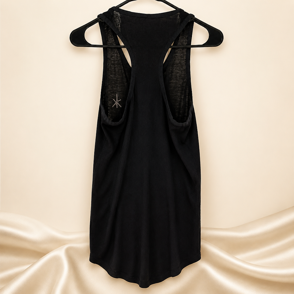 Thumbnail: Calvin Klein Sleepwear Black Ribbed Racerback Henley Snap Shirt Dress Nightgown