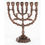 Thumbnail: Seven Branch Menorah with Leaf and Twelve Tribes Design, Bronze - 9.4 Inches