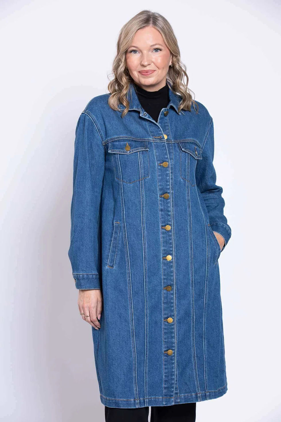 Thumbnail: Geraldine long denim jacket 