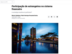 Participação de estrangeiros no sistema financeiro brasileiro (Jota)