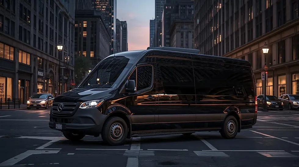 create an image for Sprinter van rental service in nyc , for a luxury car tranfer website,