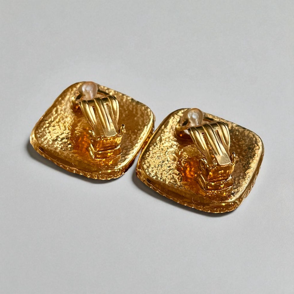 Thumbnail: Chanel Vintage 24k Gold 1996 Coco Mark Oversized Logo Earrings
