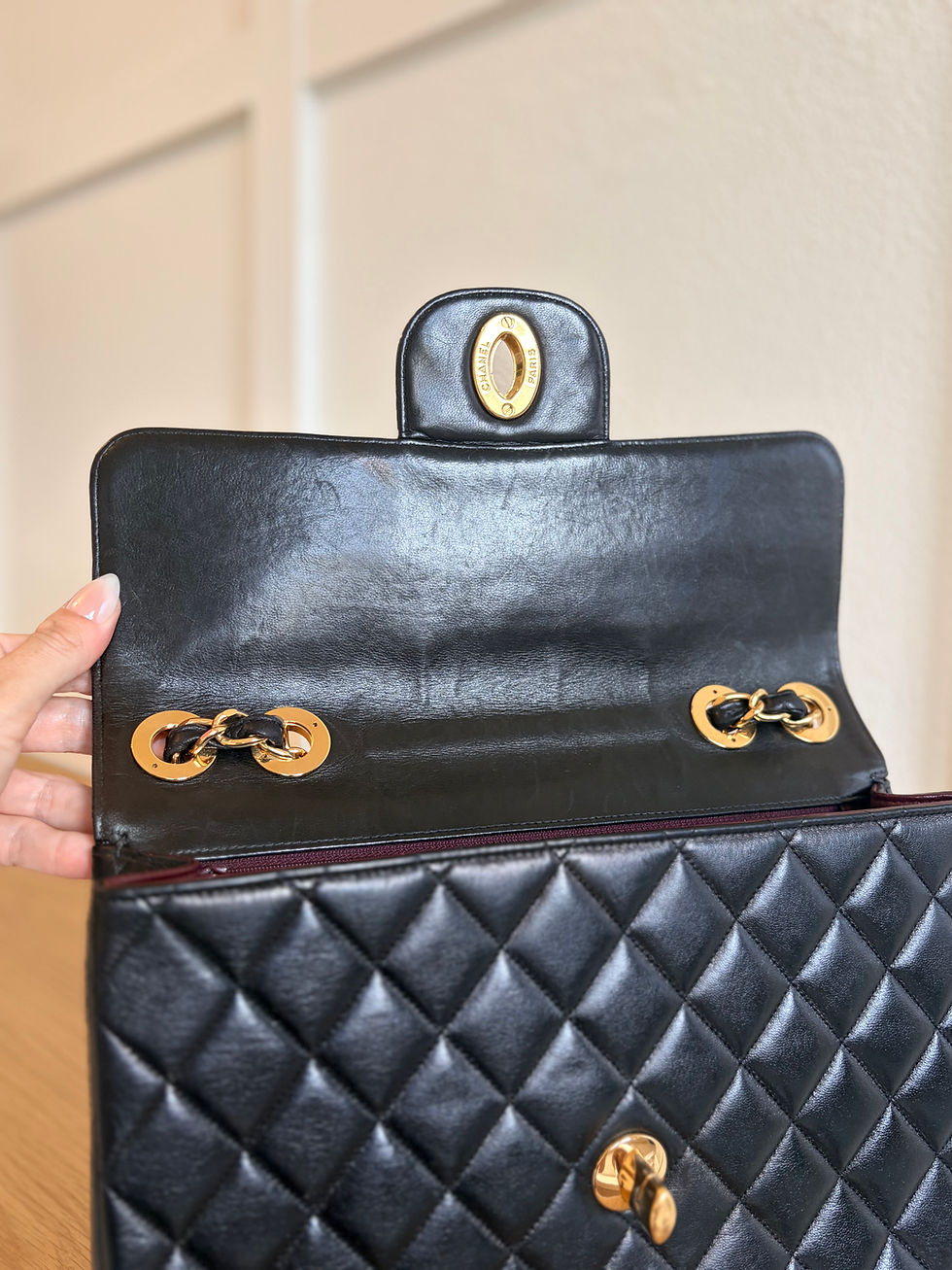Thumbnail: Chanel Vintage Jumbo with XL CC Logo