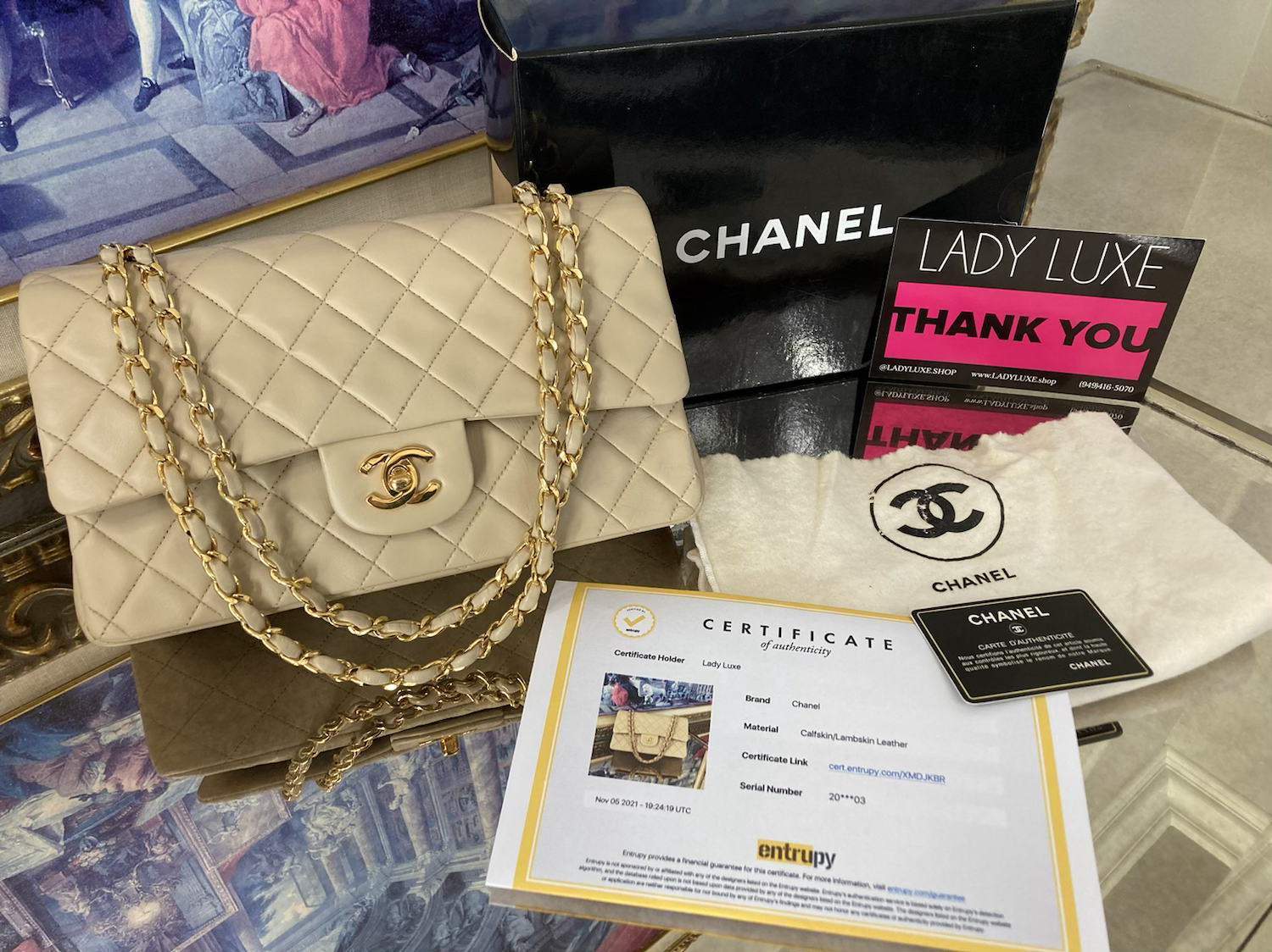 CHANEL Classic Flap Beige Cream