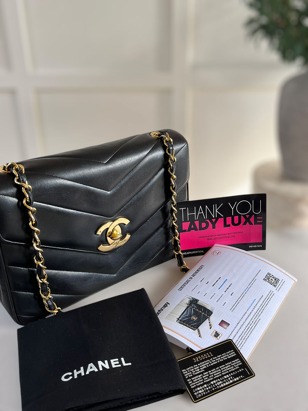 Thumbnail: Chanel Chevron XL CC Envelope Jumbo Flap Bag