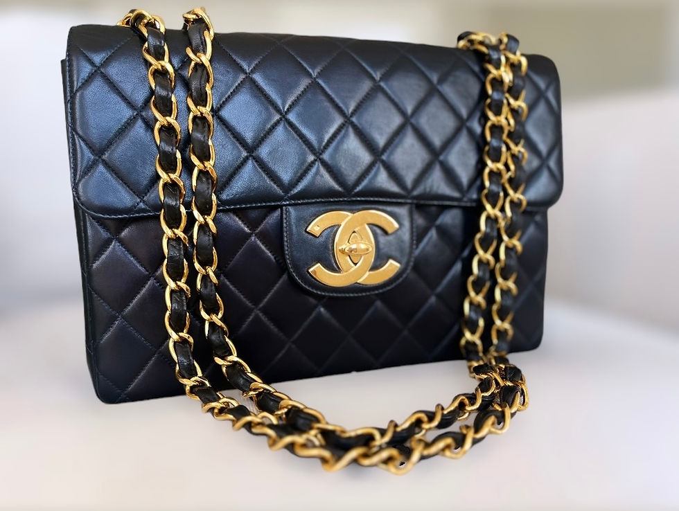 Thumbnail: CHANEL Classic Flap Vintage Jumbo XL CC Logo