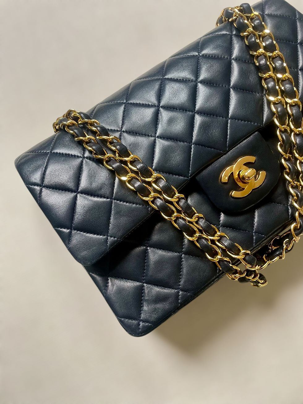 Thumbnail: Chanel Classic Double Flap Medium Midnight Blue
