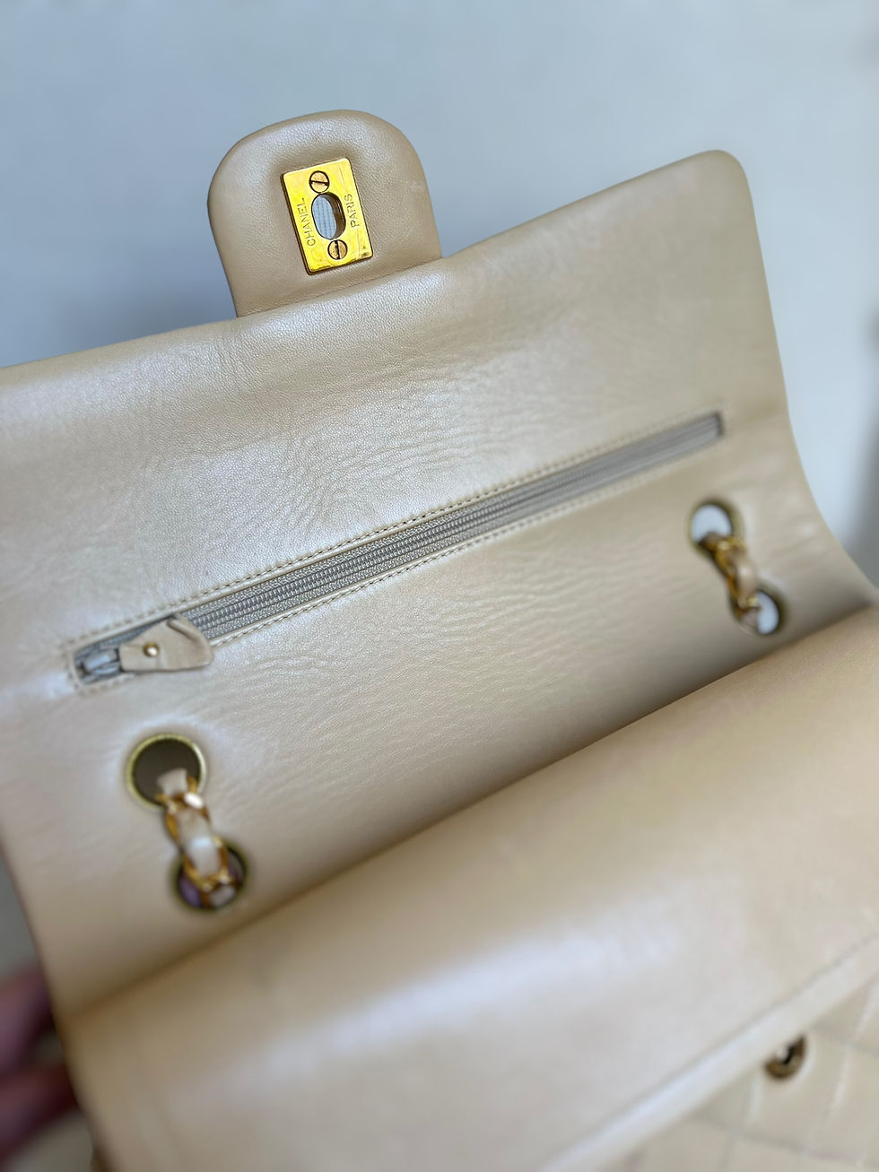 Thumbnail: CHANEL Beige Classic Double Flap 
