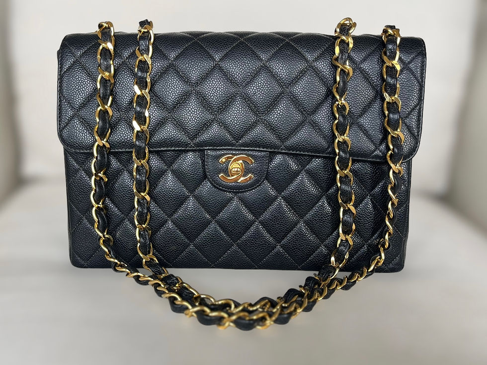 Thumbnail: CHANEL Caviar Vintage Jumbo Classic Flap