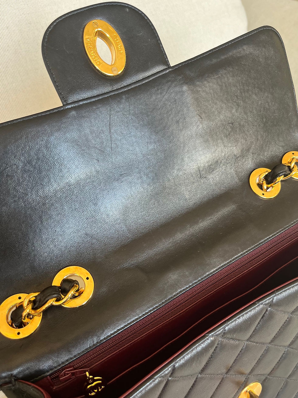 Thumbnail: CHANEL Classic Flap Vintage Jumbo XL CC Logo