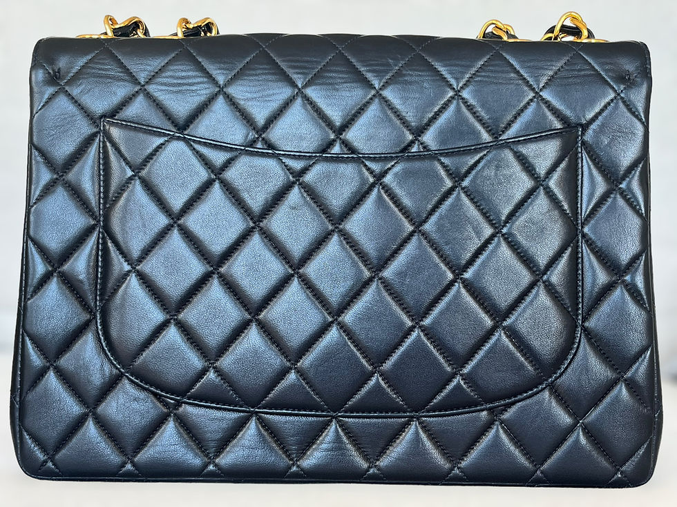 Thumbnail: CHANEL Classic Flap Vintage Jumbo XL CC Logo