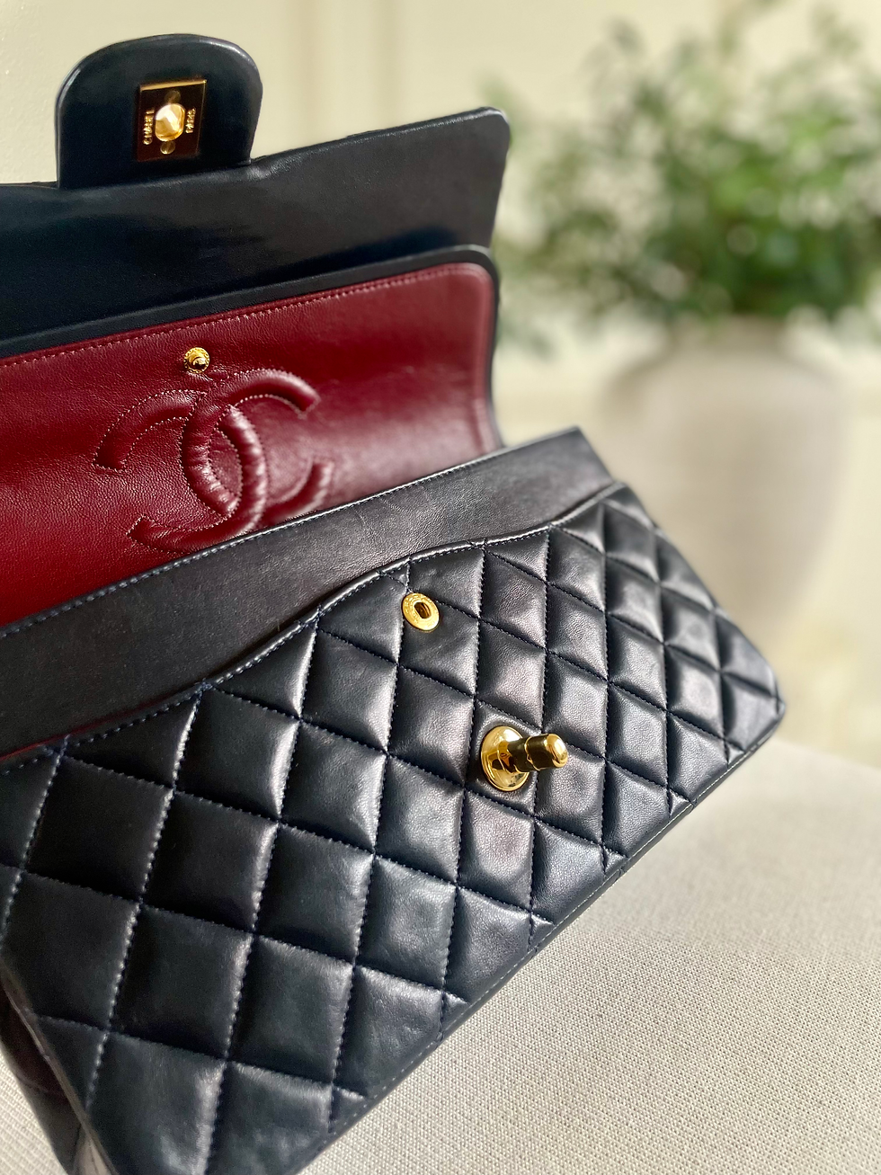 Thumbnail: Chanel Classic Double Flap Medium Midnight Blue