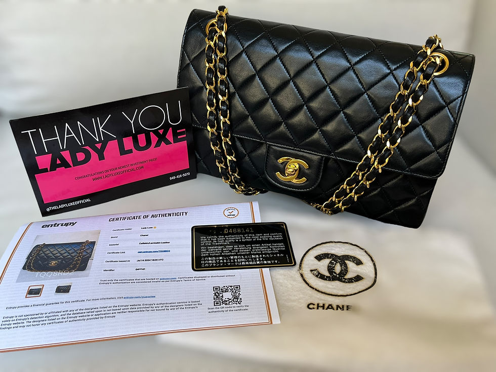 Thumbnail: Chanel Vintage Quilted Double Flap Medium Lambskin