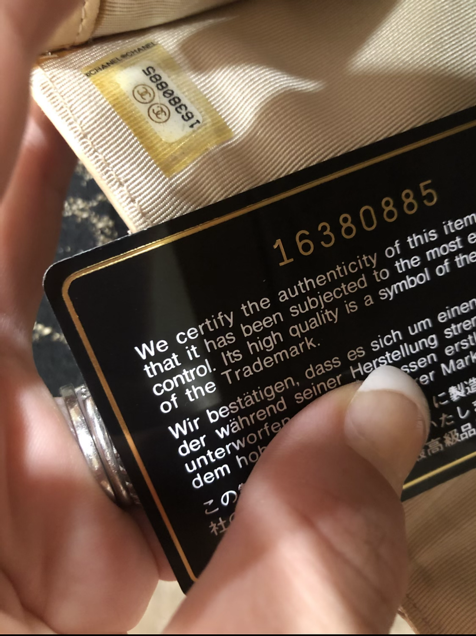 Thumbnail: Chanel Beige Caviar Leather Classic Flap Wallet