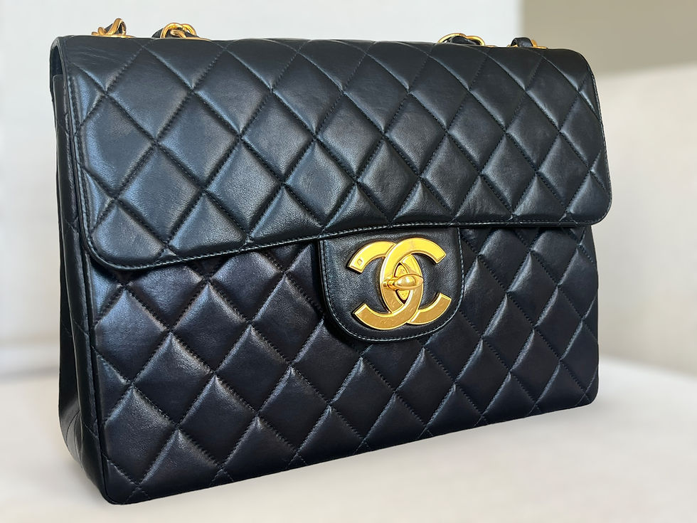 Thumbnail: CHANEL Classic Flap Vintage Jumbo XL CC Logo