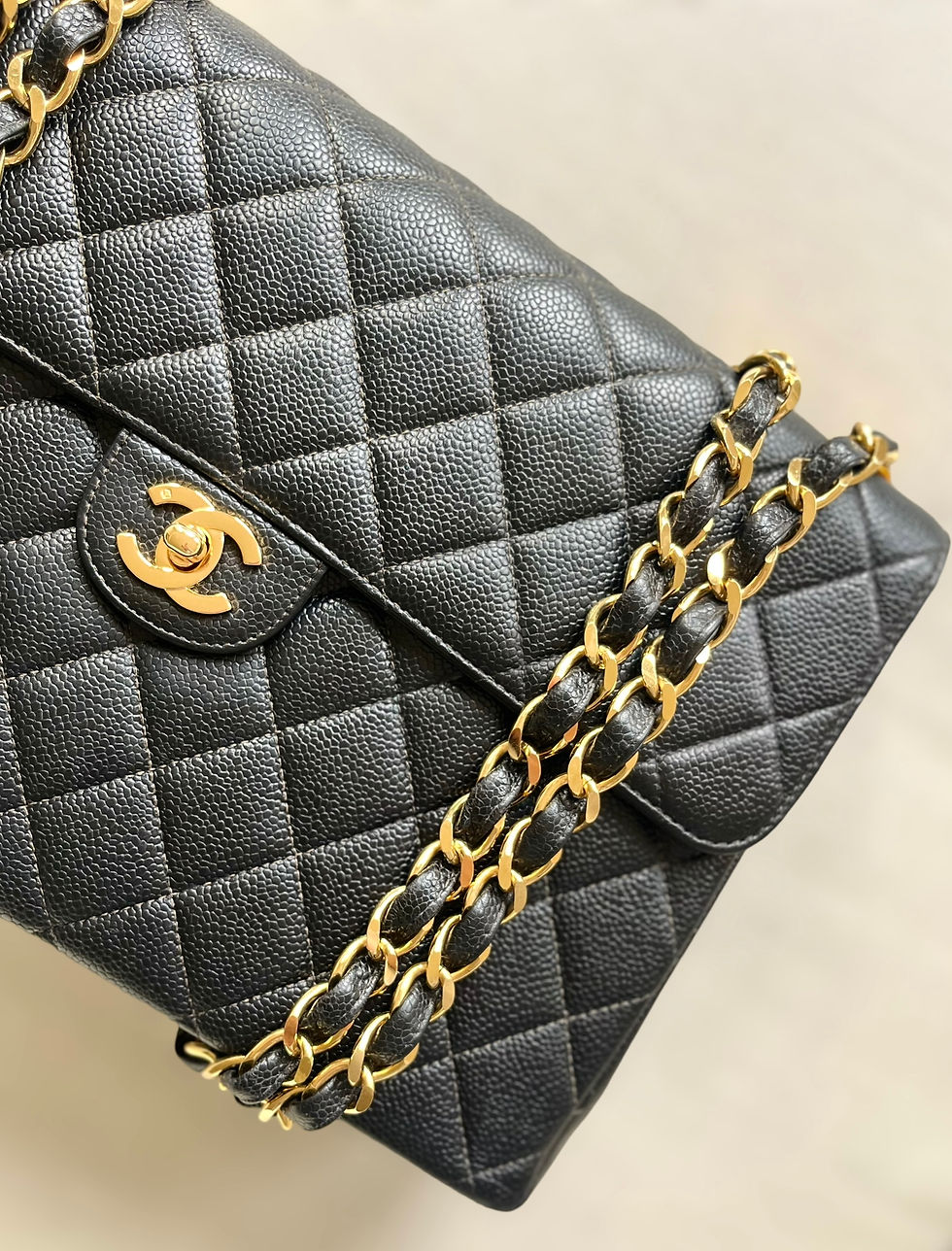 Thumbnail: CHANEL Caviar Vintage Jumbo Classic Flap