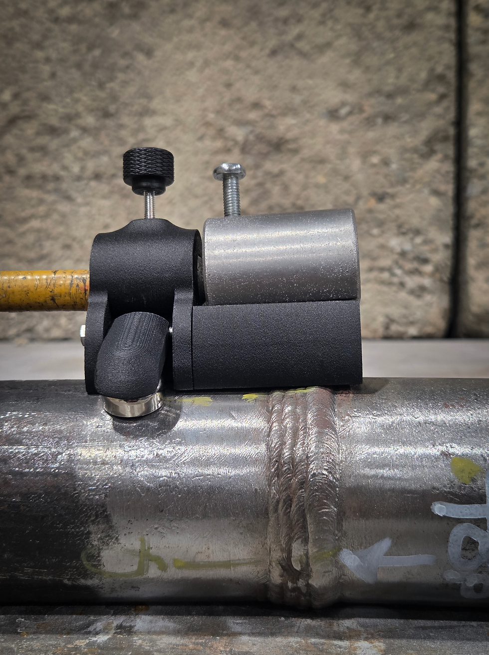 Thumbnail: UG Block supporting a guide tube during an RT exposure setup