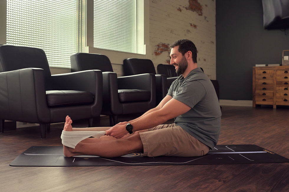 Seated towel stretch for plantar fasciitis and morning heel pain