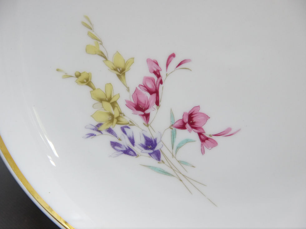 Miniaturbild: Schöner "Fürstenberg" Gebäckteller, "Blumendekor" mit Goldrand...