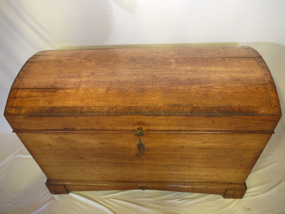 Miniaturbild: Sehr schöne, alte Runddeckel-Truhe, Eiche, Biedermeier um 1800!!!...