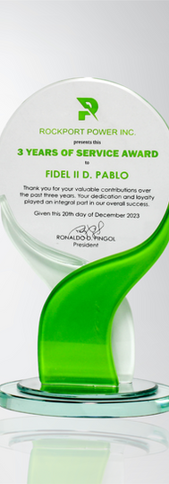 triple body circular glass plaque award