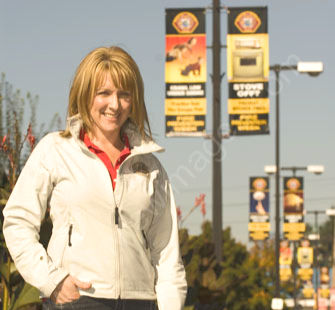 Fire prevention street banners in a BC community — part of the community fire safety public education program that preceded the Fire-ED Teaching Toolkit