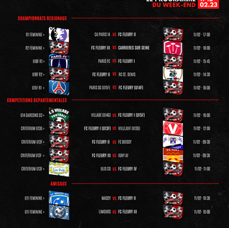 CLUB : le programme du week-end de la section féminine (11-12.02)