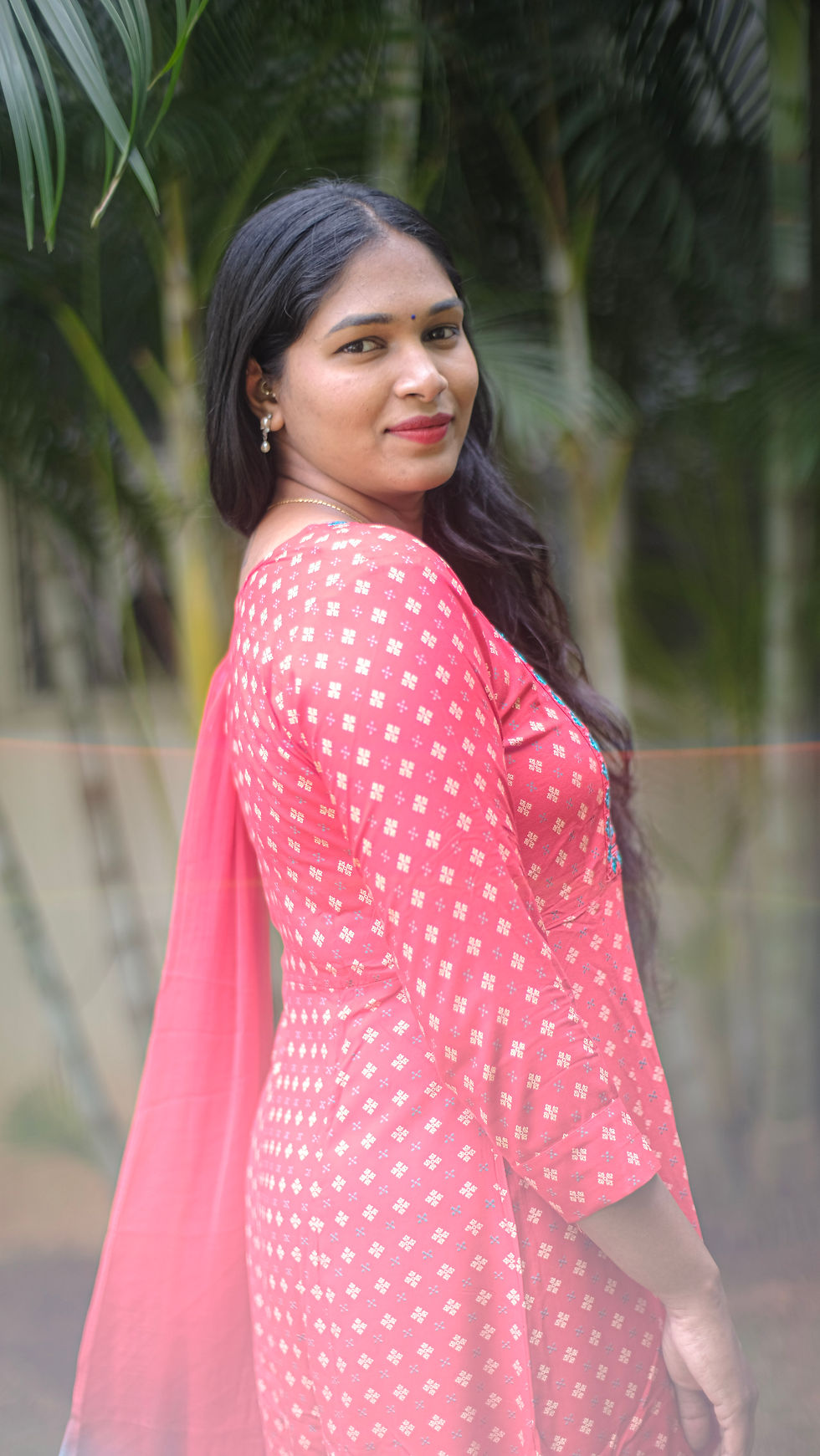 Red and Blue Kurti Set