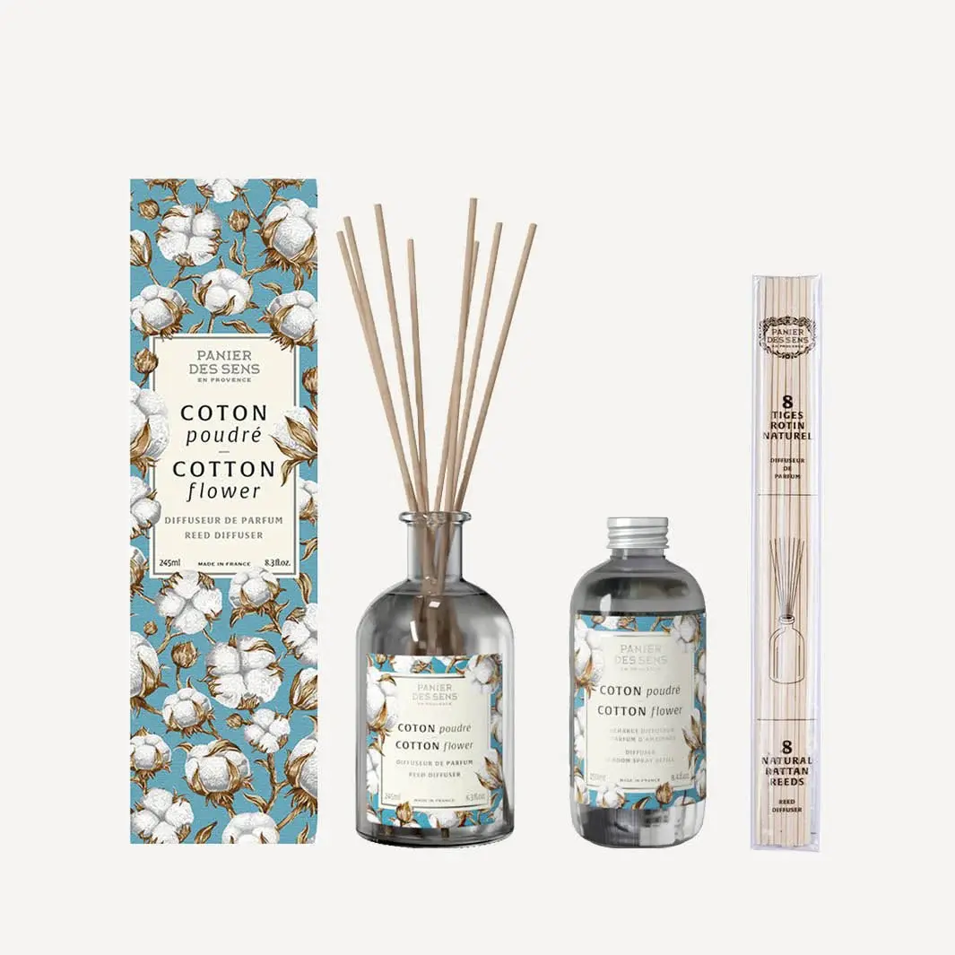 Trio Parfum d’Ambiance - Coton Poudre - Panier-des-sens-La-Maison-du-Savon-de-Marseille-Lannion