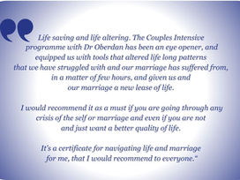 Testimonial from a Couple Intensive programme