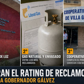 La luz, el gas y la Cooperativa de Teléfono e internet lideran el ranking de reclamos de servicios en Villa Gobernador Gálvez