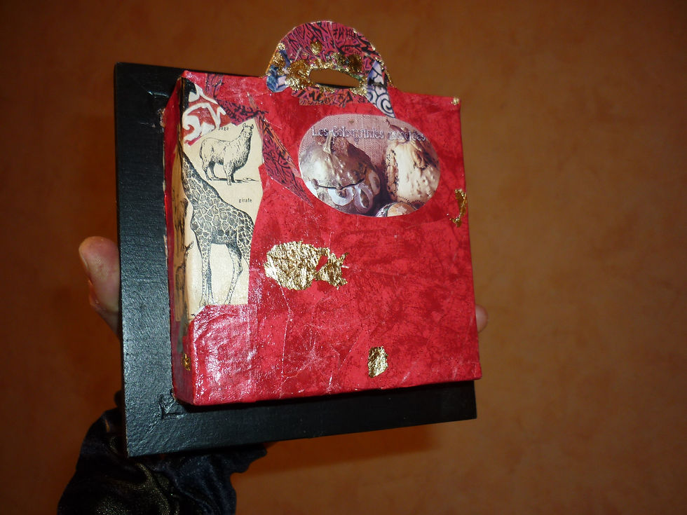 Miniature : Tableau-collage en relief "Lanterne céleste"