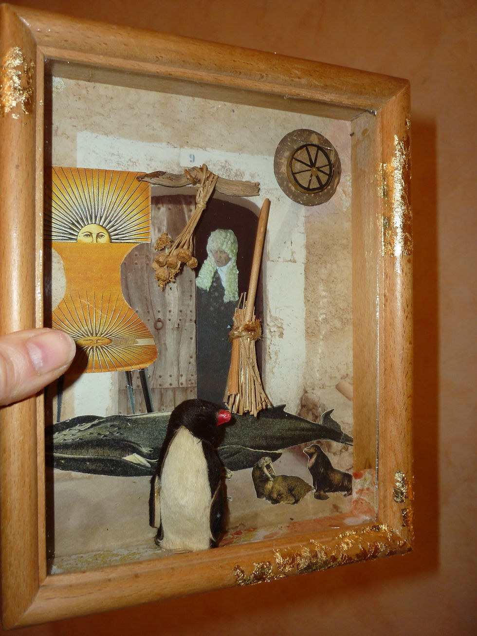 Miniature : Tableau-collage en relief "Migration"