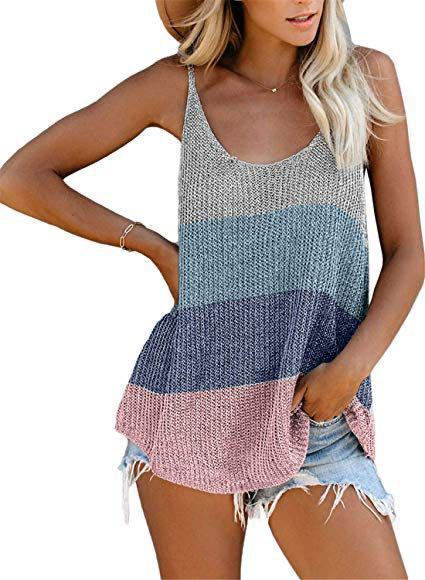 Thumbnail: Color Block v Neck Women's Shirts and Tank Tops