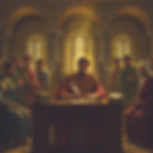 Illustration of Constantine writing letters to the church voicing his concerns. (AI Generated image)