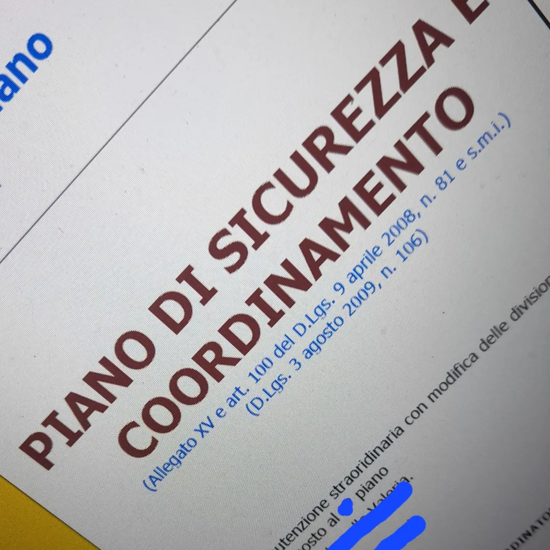 piano sicurezza e coordinamento