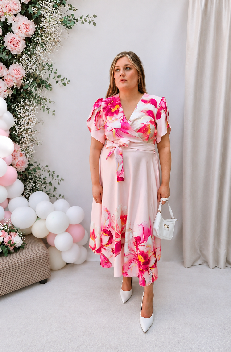 Thumbnail: PINK FLORAL OCCASION DRESS