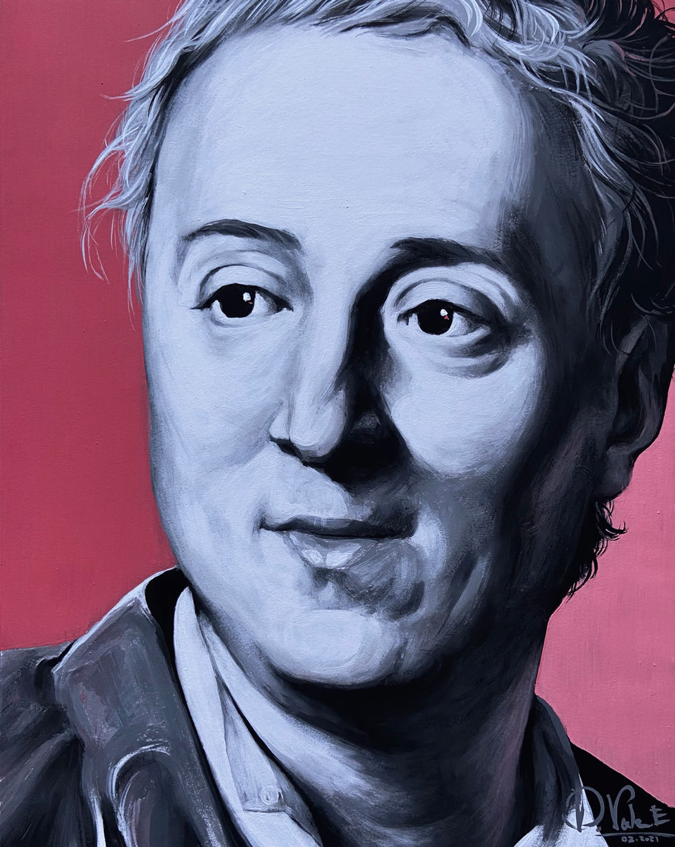 Portrait en peinture acrylique de Denis Diderot