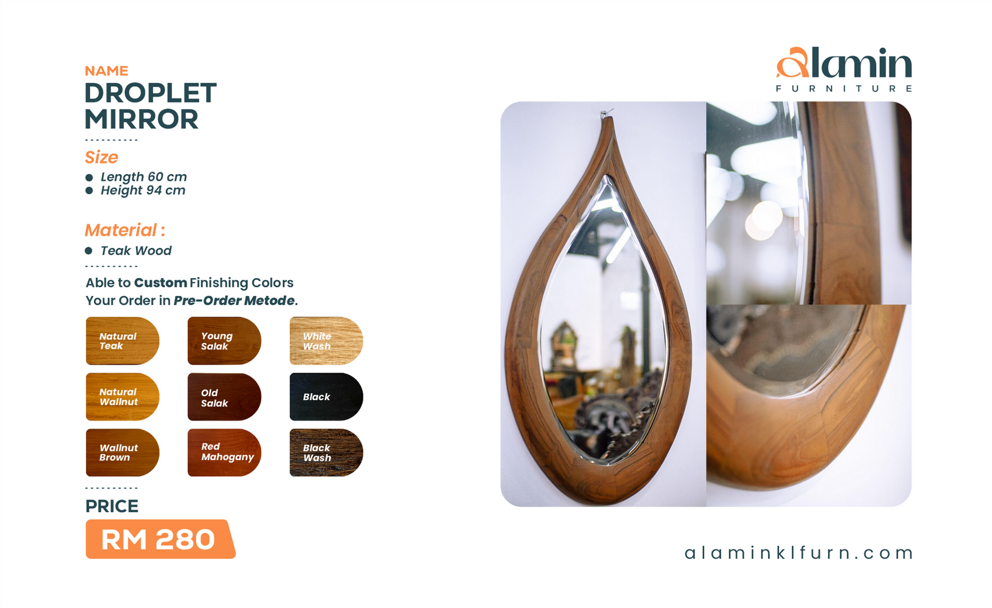 DROPLET MIRROR (Ready Stock)
